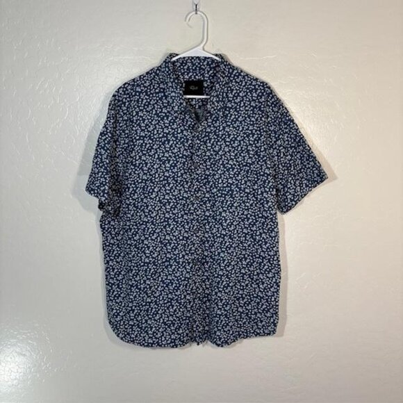 Rails Shirt Mens 2XL Navy Fairfax Clover Patch Short Sleeve Button Up Floral - Picture 1 of 7
